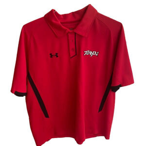 🌿Maryland Terps Under Armour Men’s Polo Short-Sleeved Shirt Red/Black Sze L🌿